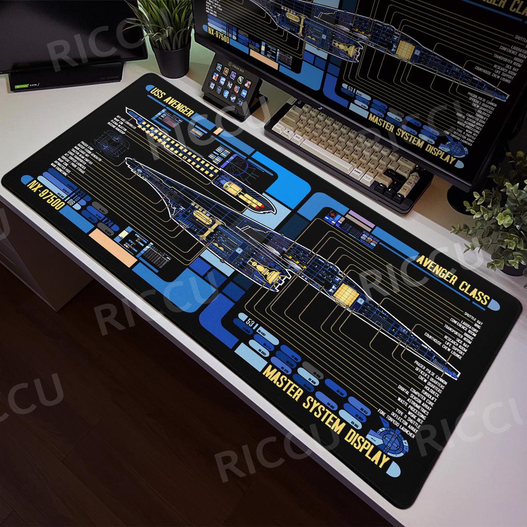 Large Game Mouse Pad Star Trek Office Accessories Keyboard Non-slip Extended Starship Blueprint Gamer Computer Cabinet Desk Pads