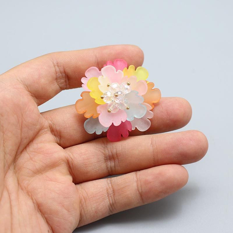 Handmade Resin Flower & Pearl Hair Accessories Without Brooch, 1 Piece