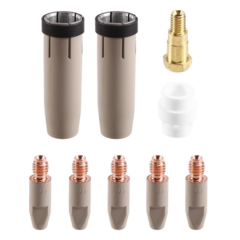 

A72U 18Pcs 24KD Coating Protection Nozzle 1.0Mm MIG Torch Gas Nozzle Tip Holder Of 24KD MIGMAG Welding Torch
