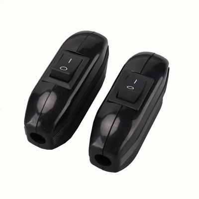 Black Online Rocker Switch On - Off Button AC250V 6A Bedside Table Lamp Midway Led Light Wire Electric Switch 2gang