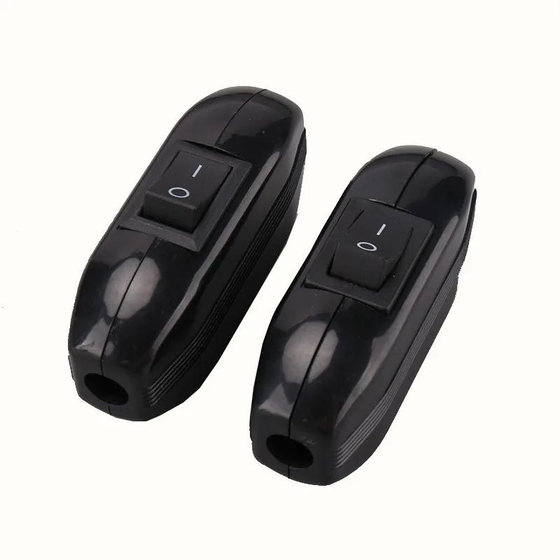 Black Online Rocker Switch On - Off Button AC250V 6A Bedside Table Lamp Midway Led Light Wire Electric Switch 2gang