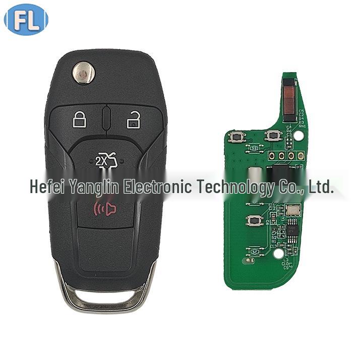 Compatible with Ford Focus 315MHz 3+1 Button Folding Remote Control with 49 Electronic Chip.