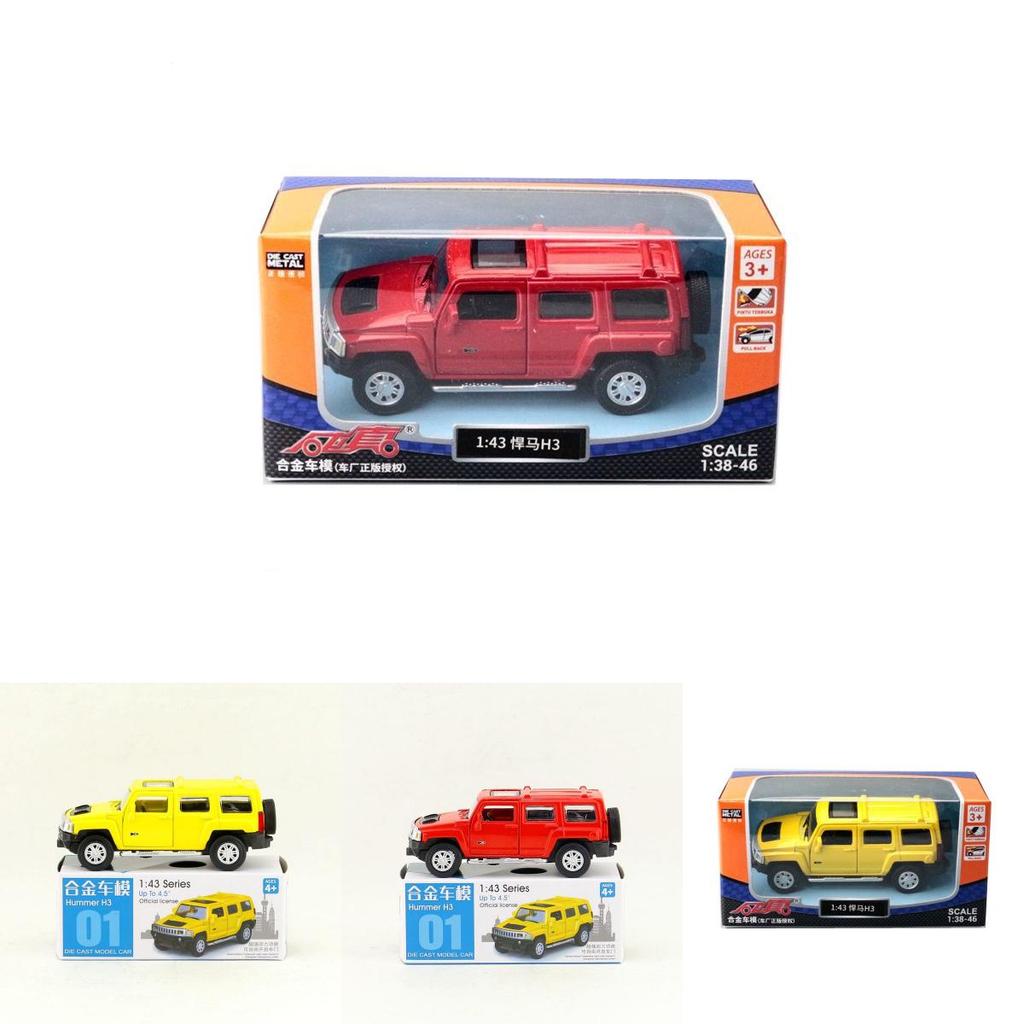 Hummer H3 1:43er Legierungs-Automodell mit Schwungradsteuerung für Kinderspielzimmer Sammler