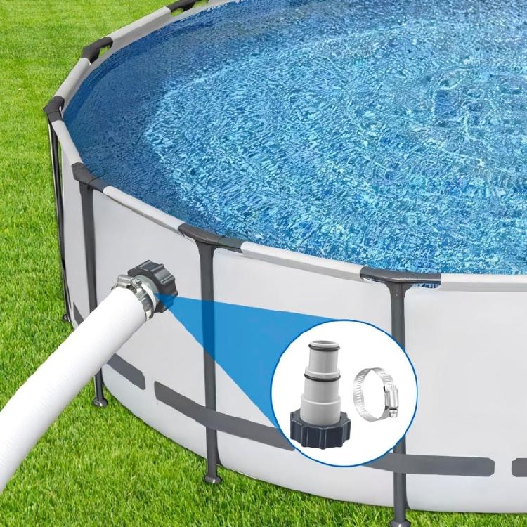 Pool Hose Reducers 1.5inch To 1.25inch Threaded Adapters with Clamps Washers Suitable for Above Ground Pool Pump Hoses