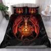Dragon Printed Duvet Cover King Queen Western Magic Dragon Bedding Set Teen Adults Ancient Mythical Animal Polyester Quilt Cover