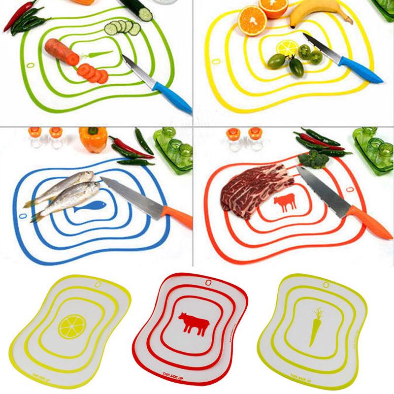 4PC Chopping Block Flexible Ultra-thin Kitchen Tool Fruit Vegetable Chopping Board Cutting Mat