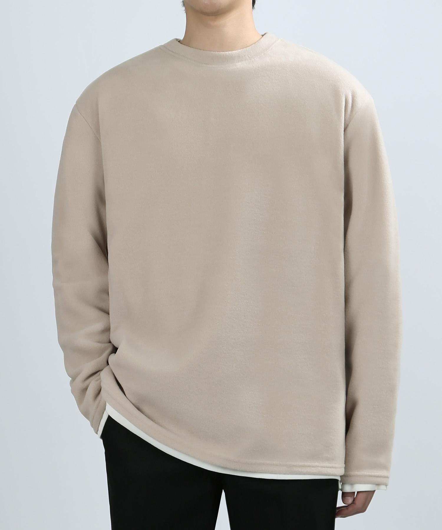 Флис с принтом  Ягодная жилка , длинный рукав (Песочно-бежевый) Beige/L