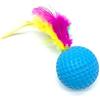 3 peças de bola de golfe de plástico engraçada mista com penas brinquedo de gato interativo gatinho gato teaser bola brinquedo suprimentos para animais de estimação