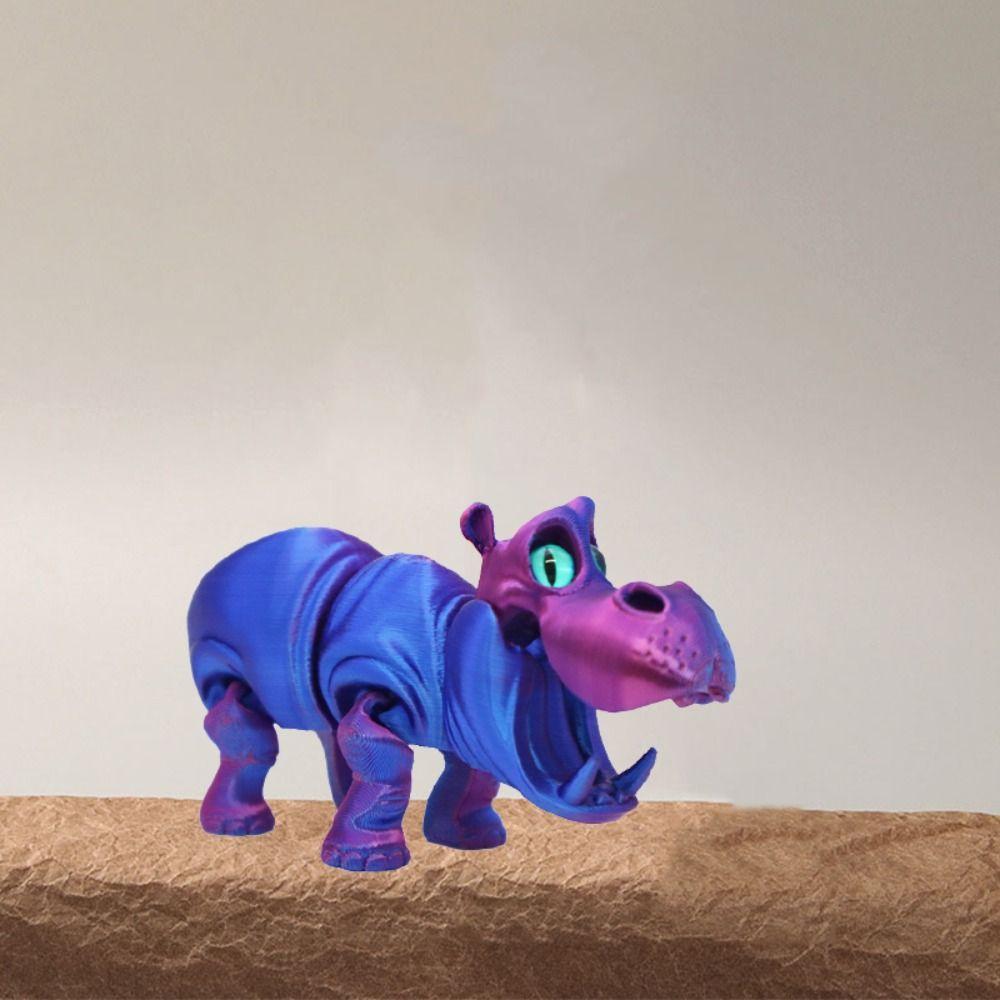 

Sensory Toy 3D Printed Hippopotamus Figurines 3D Printed Hippopotamus Model Desktop Decorative Style G