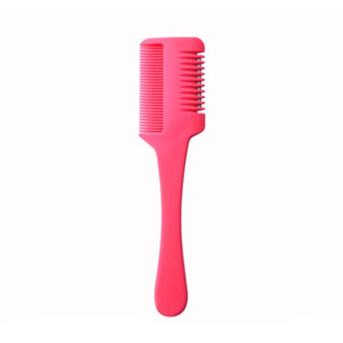 1pc Hairdressing Comb Haircut Brush Carbon Handle Hair Brushes with Razor Blade Hair Thinning Trimmer Salon Barber Styling Tools
