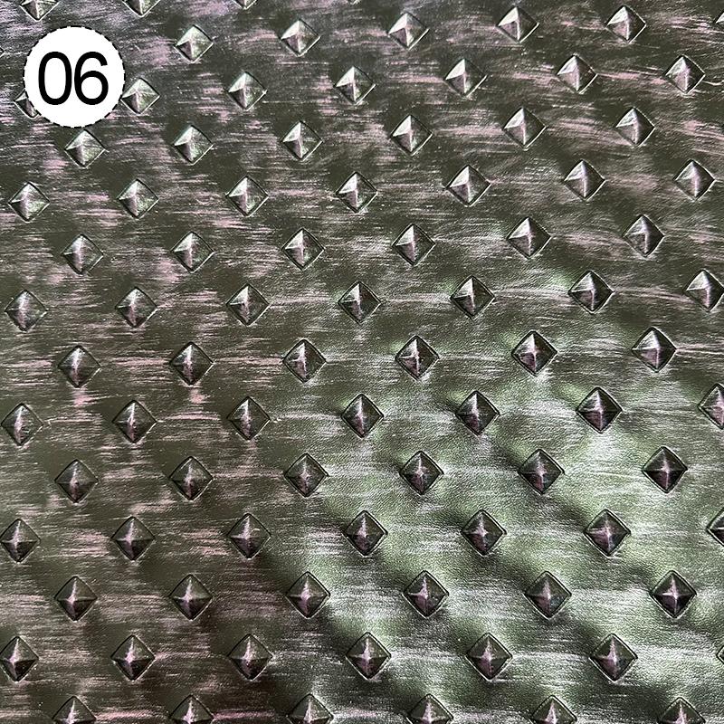 Retro Metallic Embossed Diamond Leather Fabric Hard Leather For Diy Clothes Armor Stage Costume Sliding Door Soft Bag Upholstery