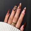 Long Pointed French-style Autumn and Winter Crocodile Pattern Nail Tips, 24-piece Wearable Fake Nails, Bestseller