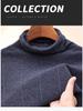 Herren Pullover 100% Reine Wolle Unifarben Jacquard Rollkragen, Hoher Kragen Basisschicht für Herbst/Winter 2025