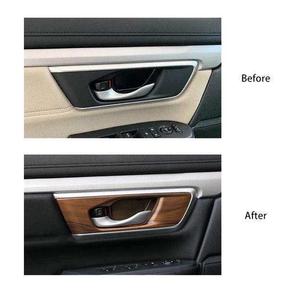 Wood Grain ABS Interior Door Handle Cover Set for Honda