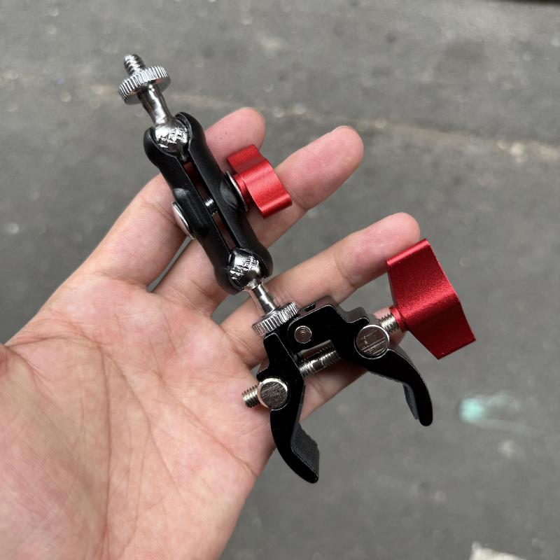 1 Satz Fotozubehör Kamera Metall Superklemme mit Doppelkugelkopf Magic Arm für Monitor Licht Mikrofon Telefonhalterung