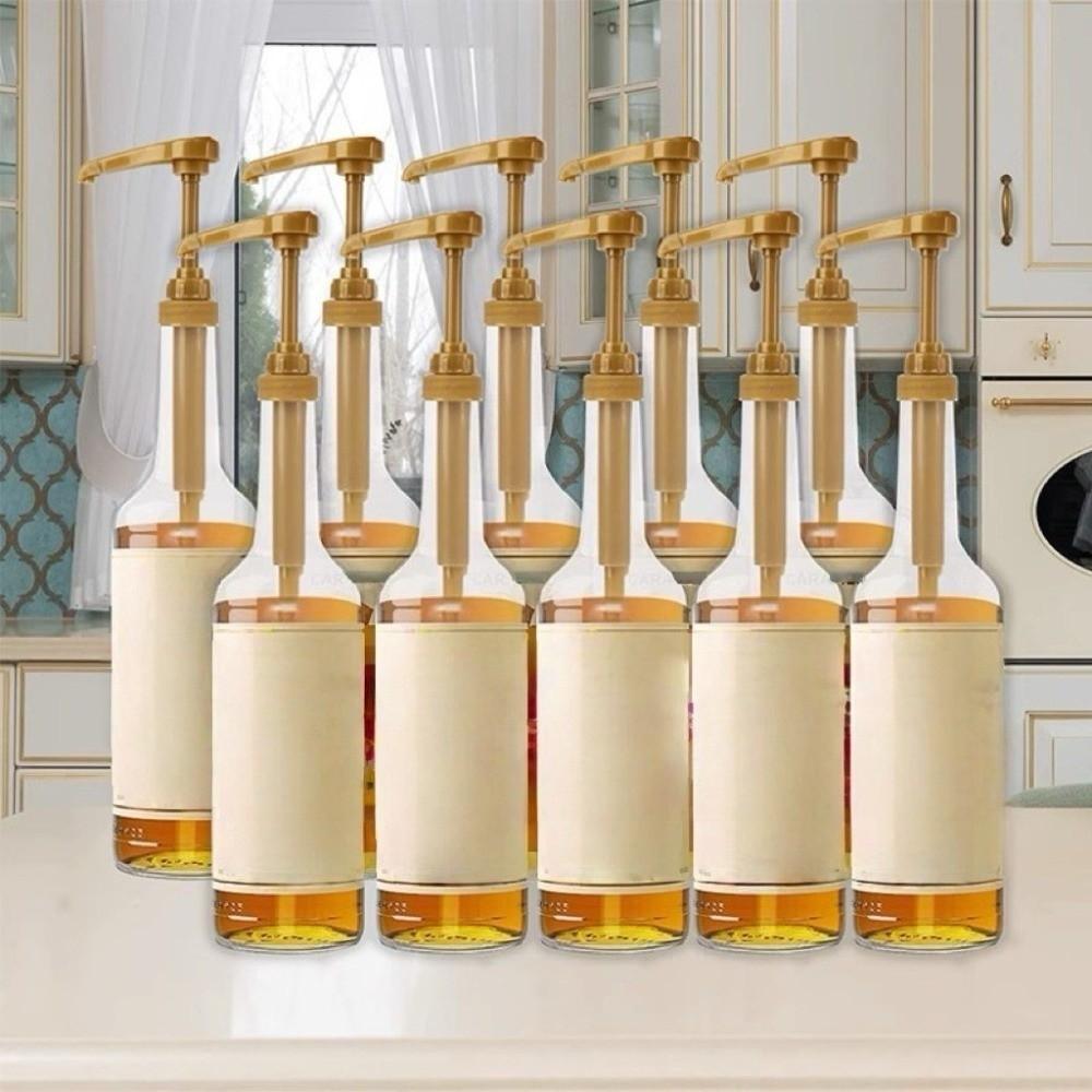 5pcs 10cc Syrup Pump Condiment Dispensing Quantitative Hand-press Bottle Pump Pressed Style DIY Liquid Pump Dispenser Kitchen