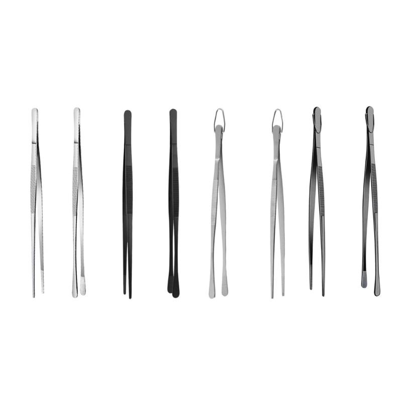 2Pcs Heavy Duty Nonrust Steel Food Tongs Extra Long 30cm Kitchen Utensils For BBQ And Hot Dishes Safe Grip Design