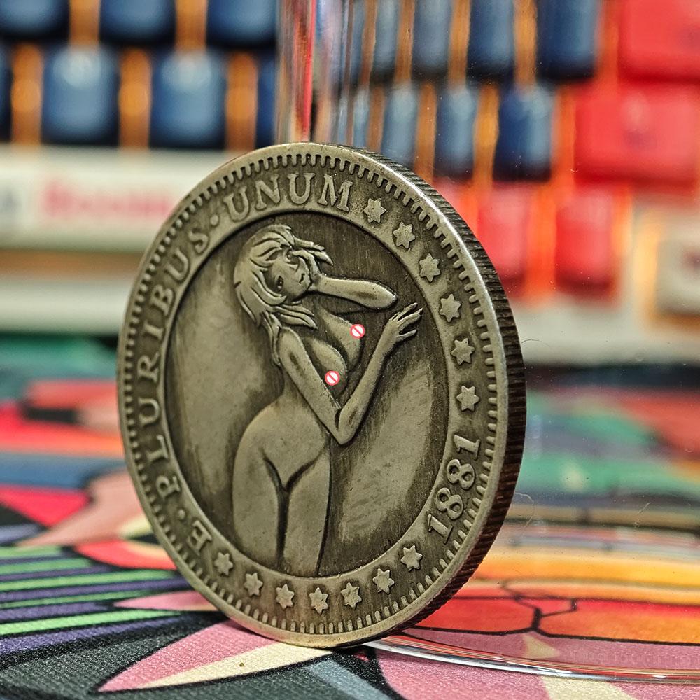 Luxus-Nachtclub-Party-Engel Hobo Nickel Art Paar Münze/US Good Luck Pocket Badge Gedenkmünze Morgan + Geschenktüte