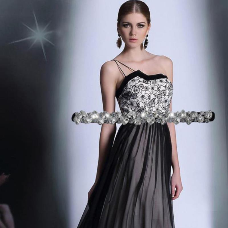 Cintura da Donna Elastica con Strass di Cristallo Lussuosa Cintura in Vita Scintillante Diamante Moda Decorativa da Donna per Abito Party