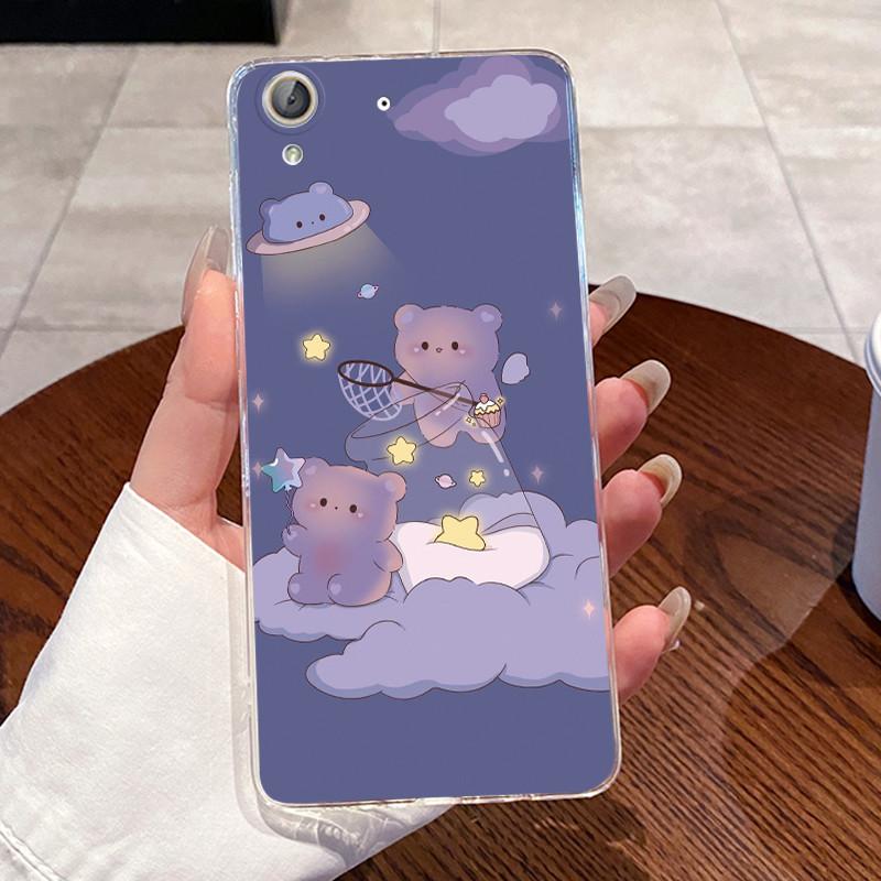 Hülle Für Huawei Y6 II Y6ii CAM-L21 L03 L23 L32 Hülle Ästhetisch Mode Niedliche Katze Cartoon Transparent TPU Weiches Silikon Rückabdeckung