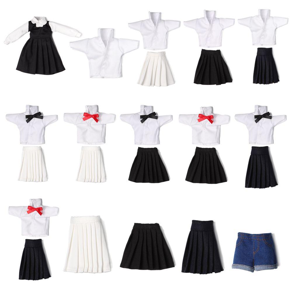 Mehrere Stile Handgefertigte Puppe Mini-T-Shirts Röcke Marineblau Stil Kleidung Für 1/6 BJD Puppe Freizeitkleidung Kleider DIY Geschenk Puppenzubehör
