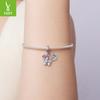 Cute Stroller Baby Three-In-One Pendant Accessories S925 Sterling Silver Love Diy Beads