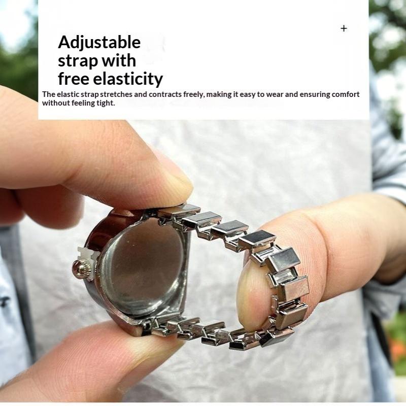 Punk Vintage Quarzuhr Ring Elastischer Dehnbarer Finger Schmuck Für Männer Frauen Tägliches Mode Accessoire