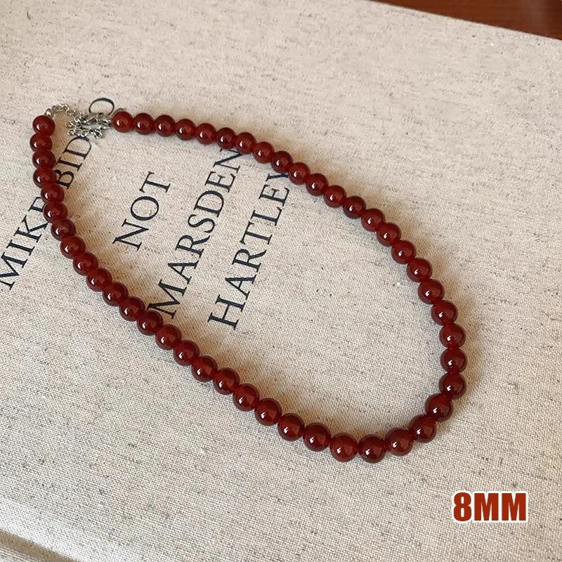 Red Black Beaded Auspicious Necklaces for Women Chinese Style Glass Beads Necklace Exquisite Elegant Choker  Accessories