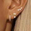 3PCS Stainless Steel Huggies Star Hoop Earrings Set for Women Trendy Zircon Pendant Gold Color Statement Piercing Jewelry Aretes