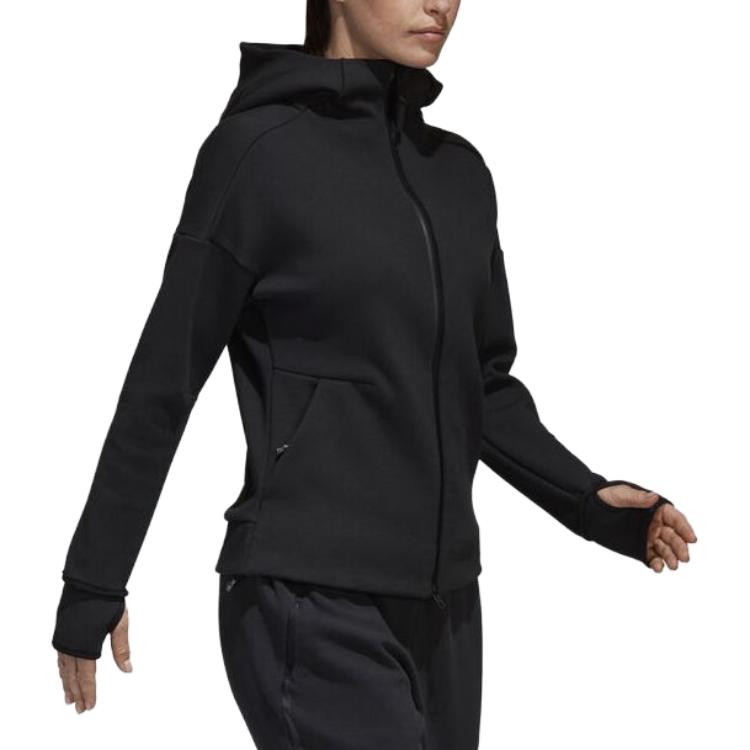 adidas Loose And Comfortable Sports Jacket Women Jackets Black BR1933