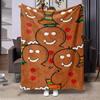 1 Christmas Cookie Man Pattern Flannel Blanket - Suitable for Beds, Sofas, Offices, Travel, Decorating, Chairs, and As a Holiday