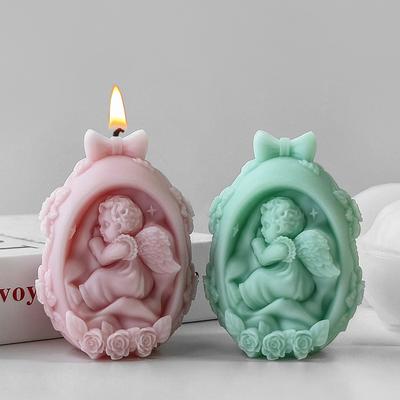 DIY Easter Egg Baby Angel Silicone Candle Mold Easter Eggs Aroma Plaster Resin Ornament Molds Candle Making Supplies