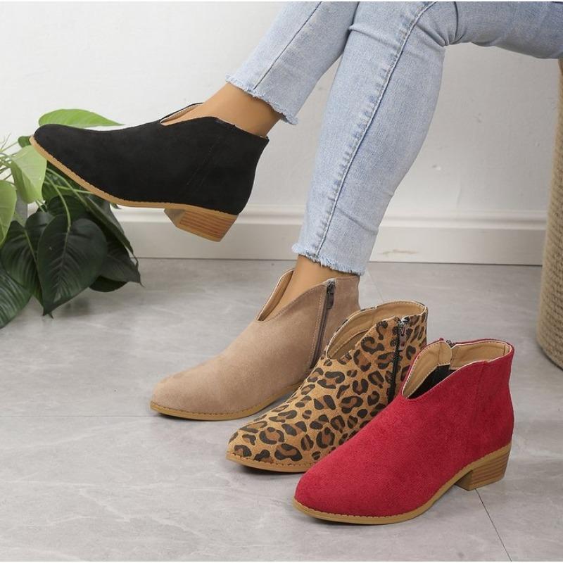 Autumn/winter New Boots Female Side Ankle Boots Female Low Heel Low Tube Student College Style Female  Women Shoes Women Boots