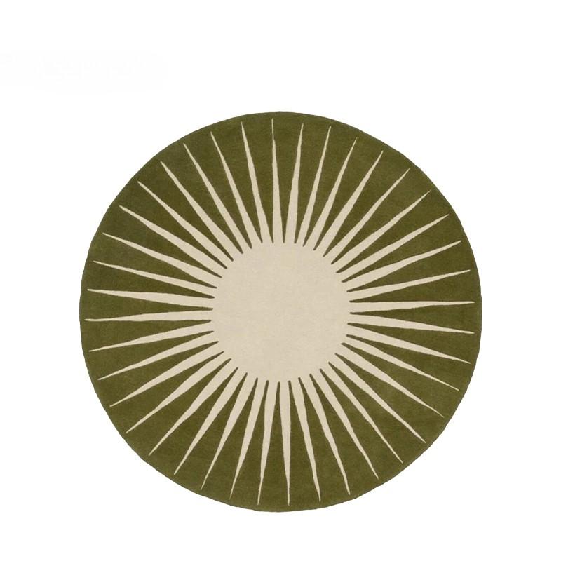VIKAMA Sunflower Round Rug Contrasting Colours Skin Friendly Short Pile Rug Living Room Bedroom Study Anti Slip Rug Home Decor