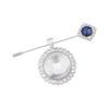 Memorial Photo Locket Charm for Wedding Bouquet Alloy Rhinestones Jewelry Accessory With Round Glass Cabochon