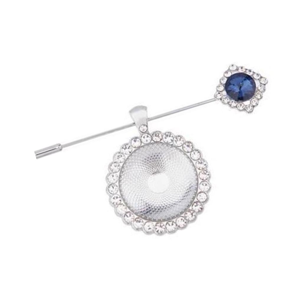 Memorial Photo Locket Charm for Wedding Bouquet Alloy Rhinestones Jewelry Accessory With Round Glass Cabochon