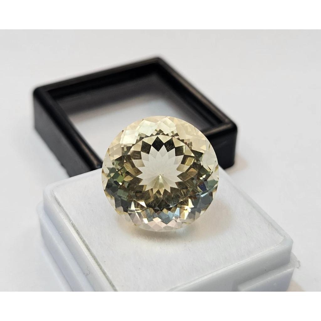 19+ Ct Light Yellow Sapphire Round Cut Beautiful Loose Gemstone