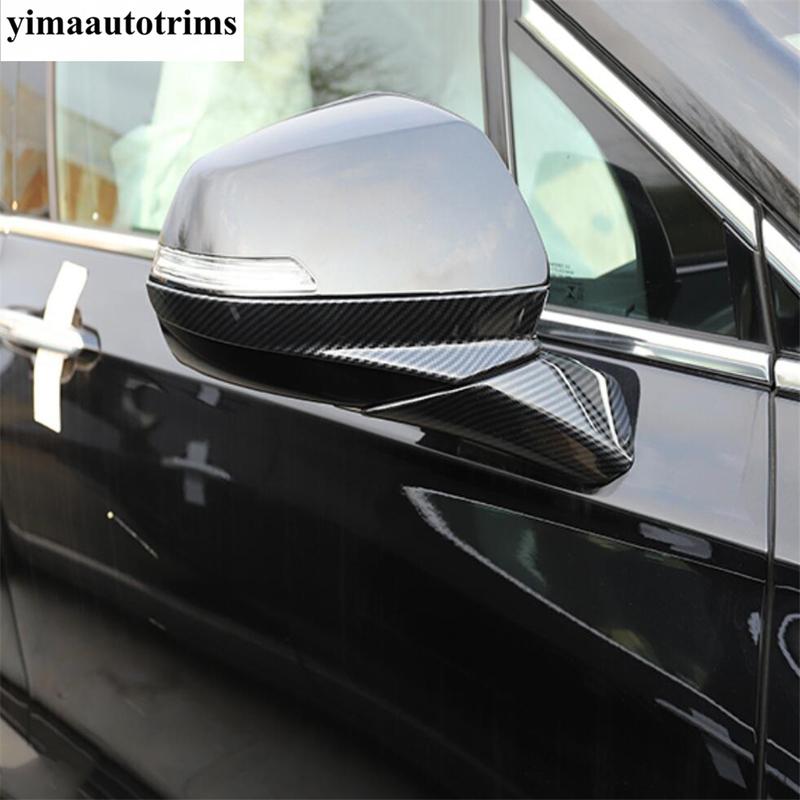 Rear Window Panel Sequ / Rearview Mirror Rubbing Strip Cover Trim ABS Carbon Fiber Accessories For Cadillac XT6  -