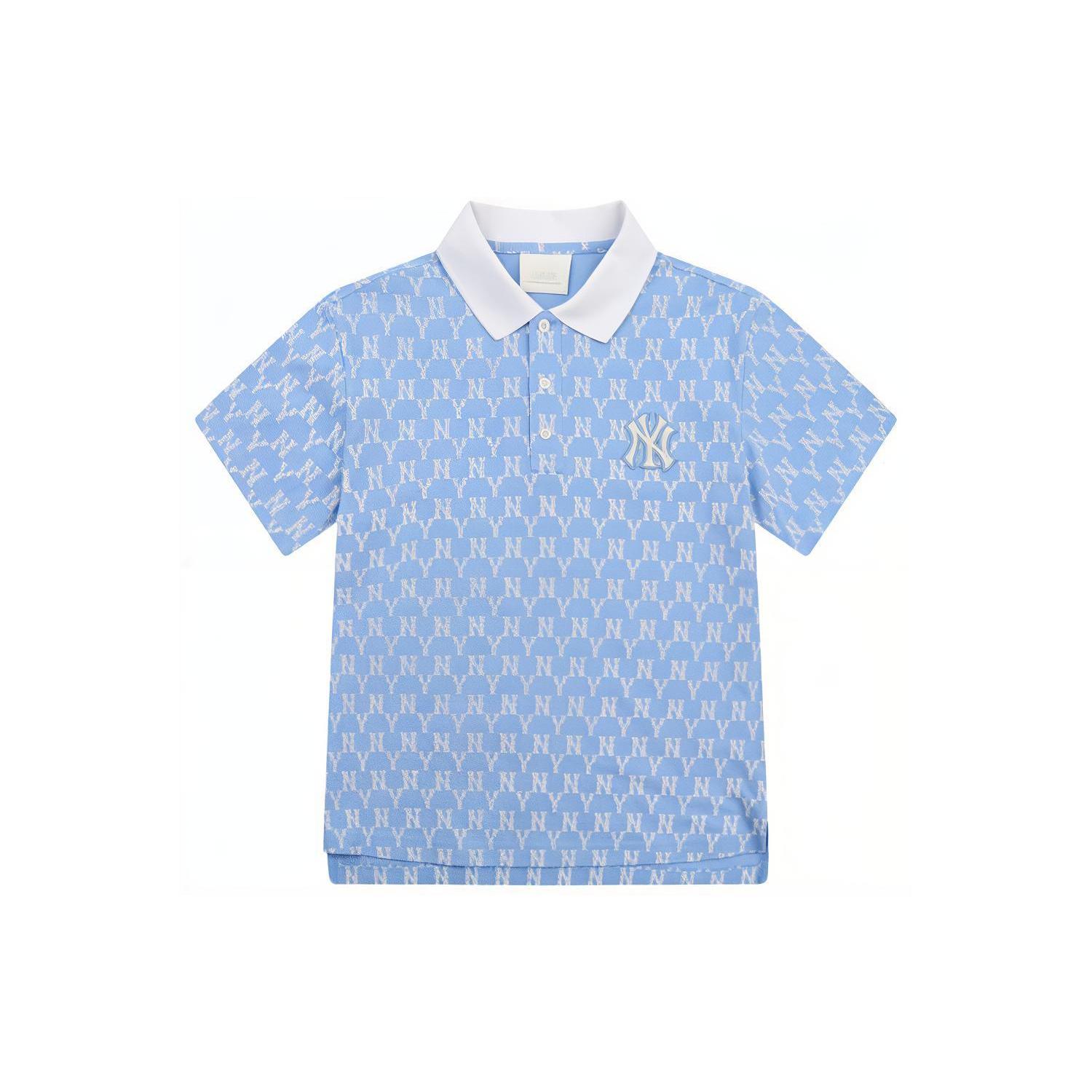 

New MLB Mlb Old Flower Polo Shirt Women s Sky Blue 31TSQM131-50S XL