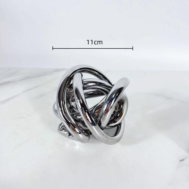 Серебряная Стеклянная Сфера Намотанная Катушка Полая Шерстяной Шар Ручной Работы Геометрическая Сфера Декоративные Фигурки Аксессуары для Украшения Дома