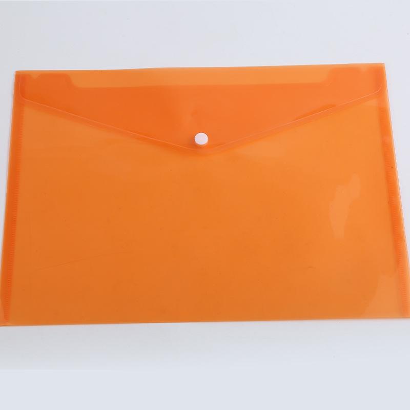 Transparent Snap Button Plastic Document Folder - New Style, Large Capacity, Colorful for Students