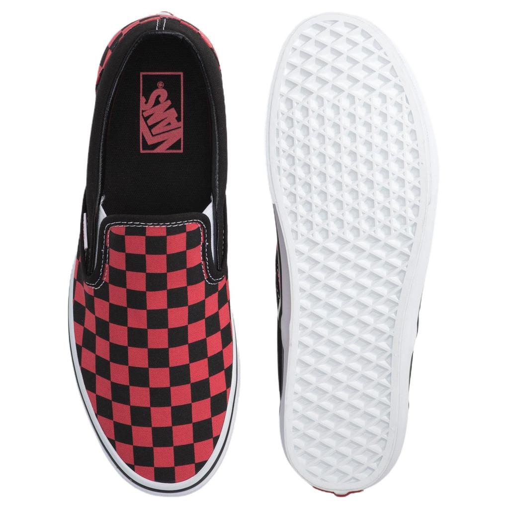 Vans Zapatillas Clásicas Slip-On Cuadros Cómodas Soporte Clásico Zapatillas de Skate Unisex Rojo Negro VN000DAHFO9