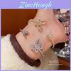 Elegant Butterfly Copper Bracelet With Zircon Inlay For Casual Daily Wear