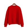 Solid Color Small High Neck Loose Casual Plus Velvet Long Sleeved Top