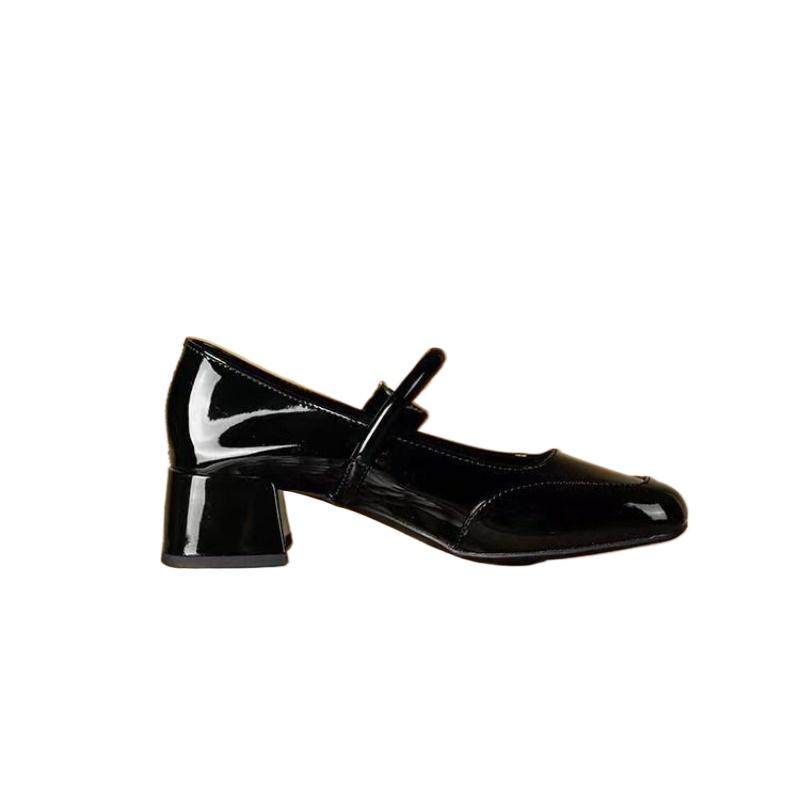 Fashion Fashionable retro style shoes shallow mouth casual comfortable versatile single shoes new square toe single shoes for women