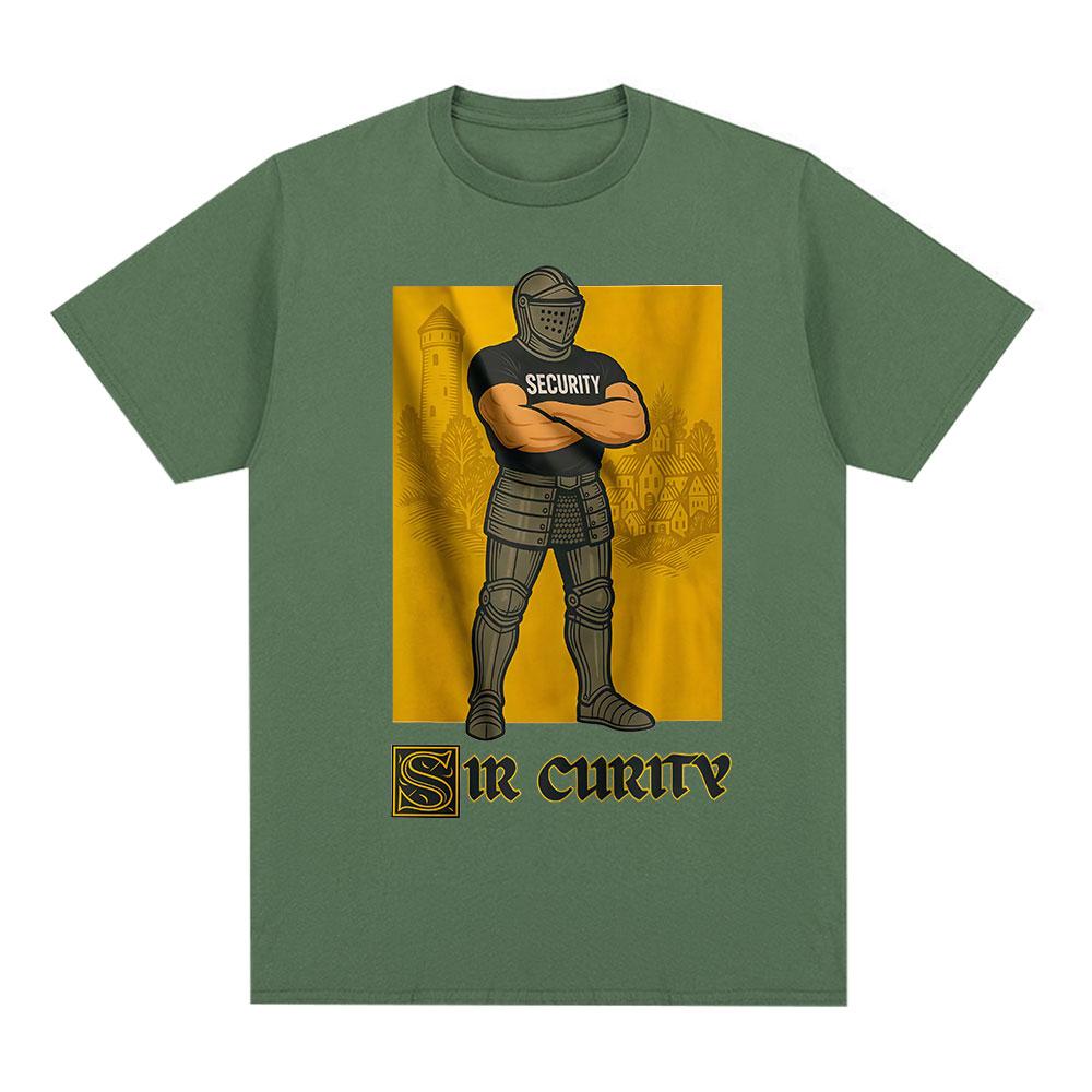 Sir Curity Funny Knight Meme Graphic T-shirts Unisex's Women Clothing Cotton Casual Oversized Short Sleeves T Shirts Streetwear