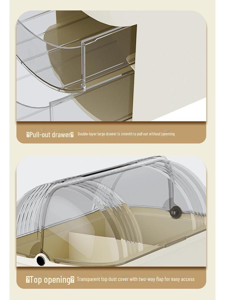 Boîte de Rangement Transparente de Grande Capacité pour Soins de la Peau et Rouges à Lèvres - Organisateur Anti-Poussière et Élégant