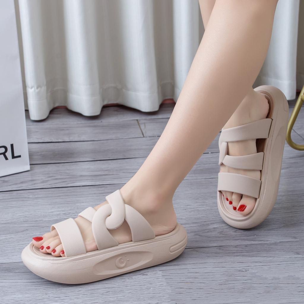 Neue Sommer Damen Modische Weiche Sohle Rutschfest Lässig Dicke Sohle PVC Strand Sandalen Hausschuhe