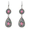 Vintage Ethnic Enamel Drop Oil Round Water Drop Earrings for Women Boho Multilcolor Beads Dangle Earring Female Pendiente Mujer