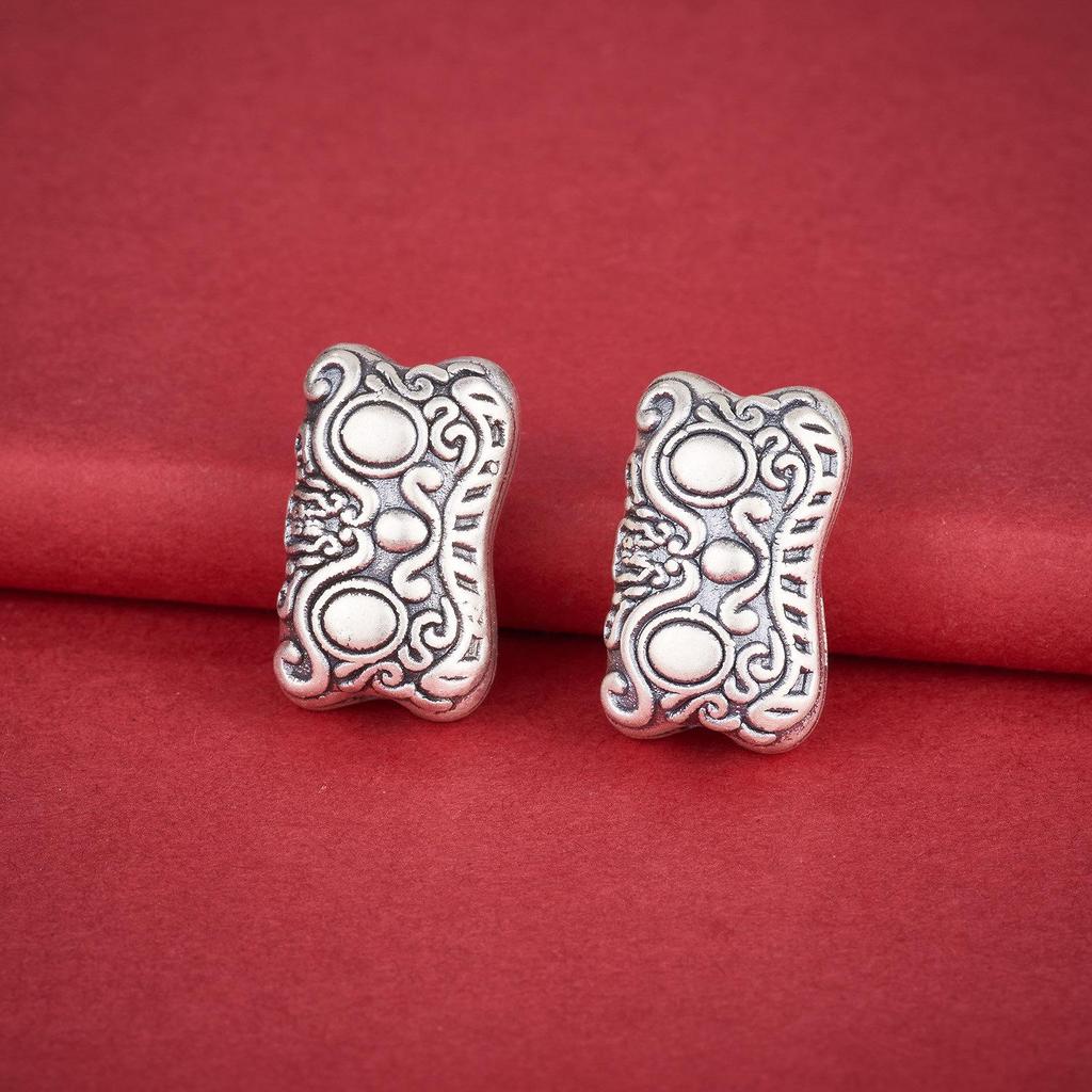 Sterling Silver 999 Ruyi Tiger Head Spacer Beads for DIY Bracelets & Weaving